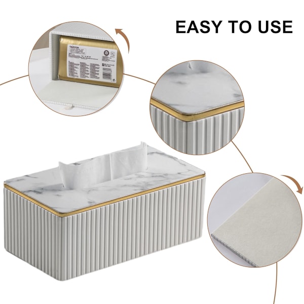 Rektangulär servettlådehållare i PU-läder, för Kleenex, servetter, servettlådeöverdrag rektangel