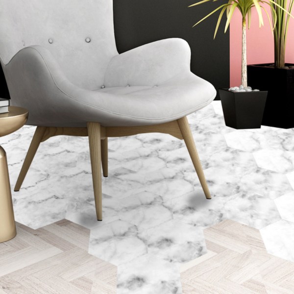 10 st set sexkantiga DIY vattentäta halkfria självhäftande golvdekor