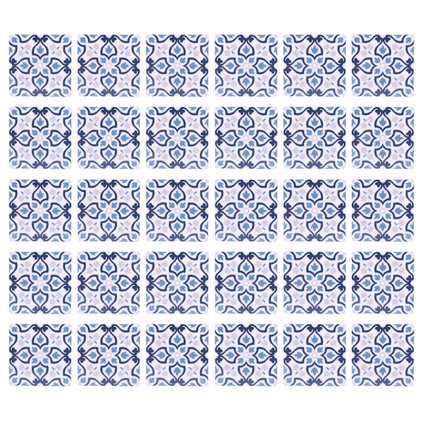 30 kpl Keramiikkalaatta Tarra Vedenpitävä Liukumaton Tarra Keittiön Kylpyhuoneen Seinän Lattian 10x10cm