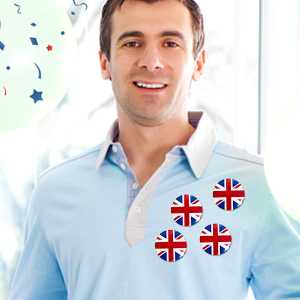 Union Jack -solki, 5,8 cm, Yhdistyneen kuningaskunnan lippu, rintamerkkisolki, UK-lippu, Union Jack, brittiläinen, patrioottinen, brittiläiset merkit