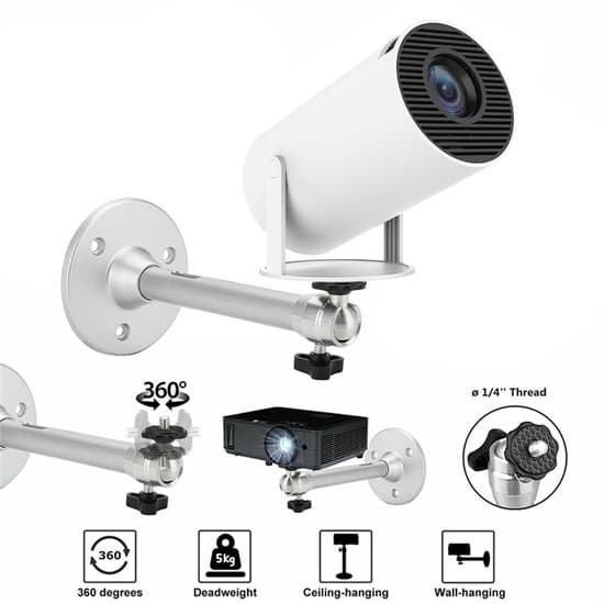 Aluminum Ceiling Mount for Mini Projector/Security Camera, 180mm Height, 2kg Max Load Capacity, Universal 1/4 Inch Thread with Adjustable Ball Joint