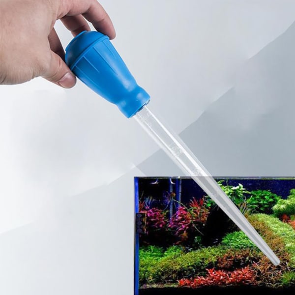 Aquariumsvattenväxlare Mätpipett Rengöringspipett med droppvätska för akvarier
