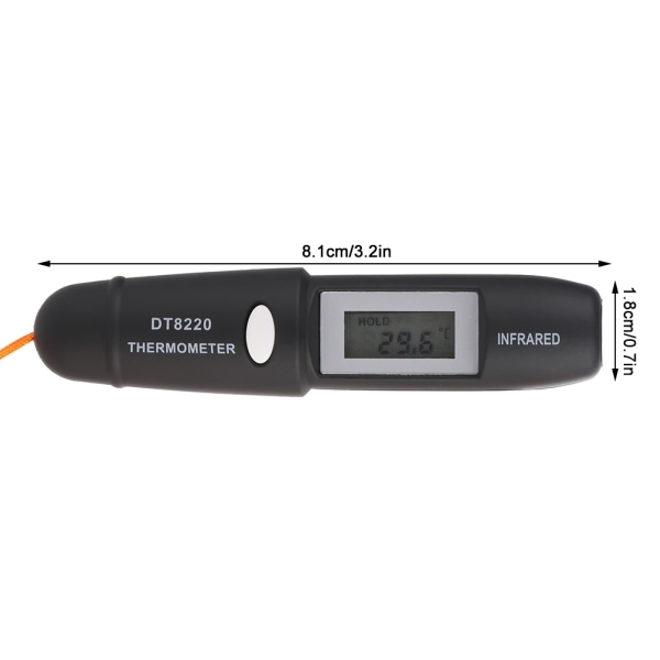 1 stk. Berøringsfri Mini Infrarød Termometer IR Temperaturmåling Digital LCD Display