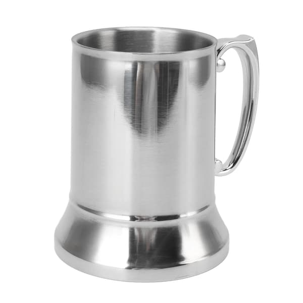 Rustfrit Stål Ølkrus 500 ml Skridsikker Isoleret Moderne Drikkekrus til Kaffe & Øl