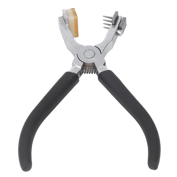 Leather Hole Punch Tool Double Lever Interchangeable Head Rhombic Cutter with Ergonomic Handle for Crafts