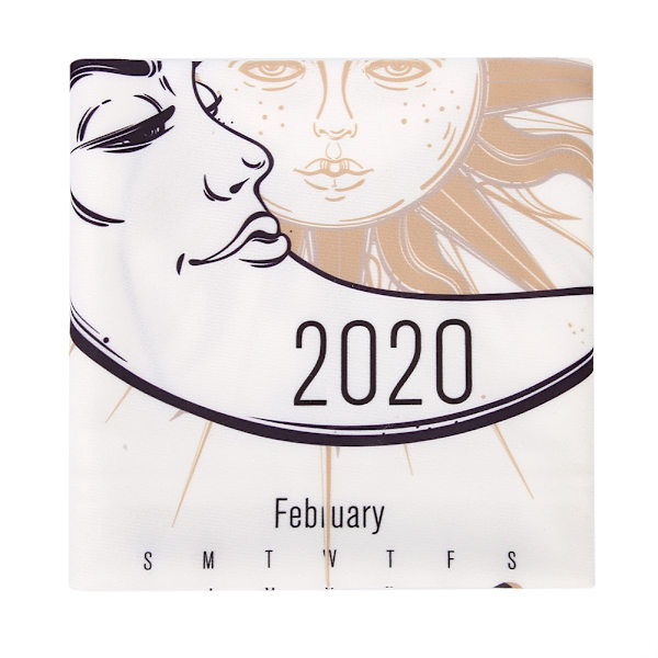 50x70cm Enkel stil 2020 Väggkalender Tyg Väggkalender Hembakgrund Dekoration Månansikte Typ