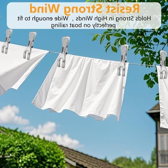 Badehåndkleklemmer i rustfritt stål - 12 deler vindtette - Robust design
