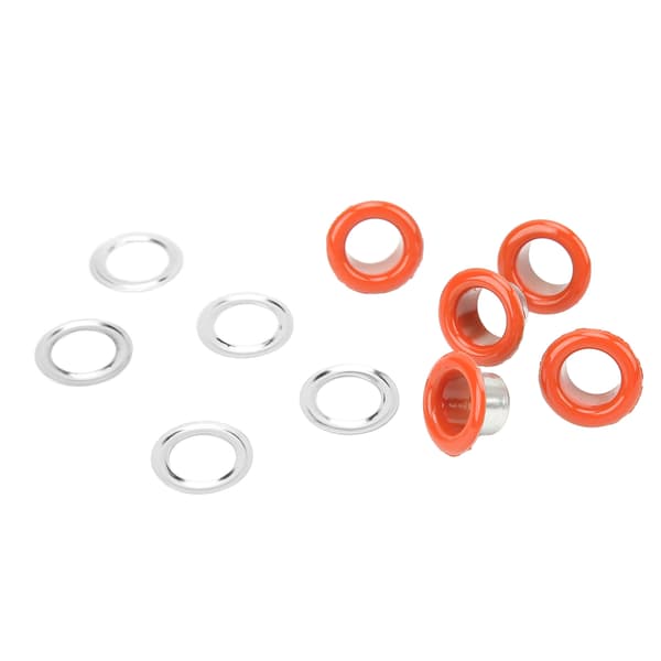 Orange 500 Sets 8mm Metal Eyelet Kit, Rust-Resistant Leather Grommets with Setting Tool for Repair and Craft Decoration