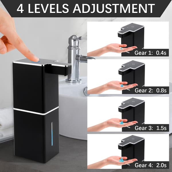 380 ml Automatic Wall-Mounted Soap Dispenser, USB-C Rechargeable IPX5 Waterproof Contactless Electric