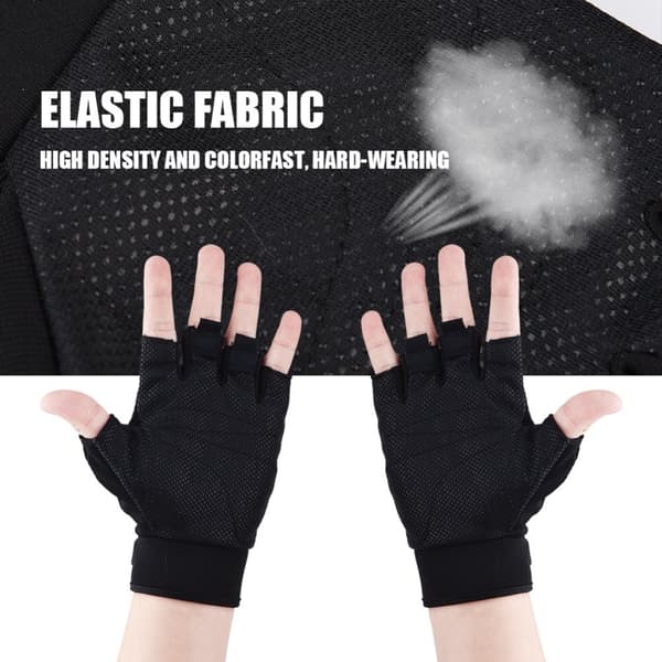 Breathable Half-Finger Gloves for Cycling and Climbing (Black, 1 Pair)