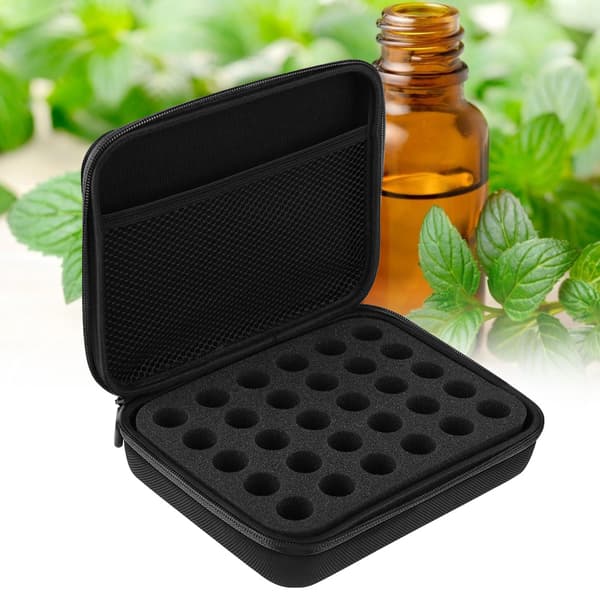 Essential Oil Case, Hard Essential Oil Case, Suitable for 5ml Bottles (Black)