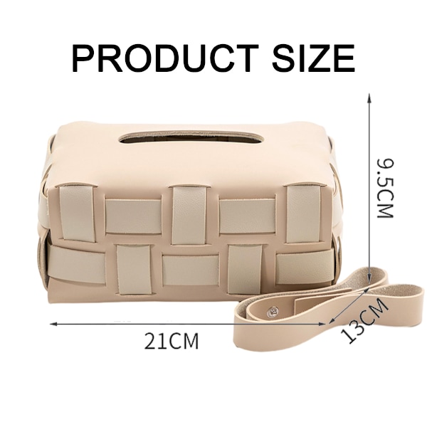 Vævæskeskrin Cover, Genanvendelig PU Læder Rektangulær Vævæskeskrin Cover til Hjem, Bordplade, Badeværelse, 8,3\" x 5,2\" x 3,7\"