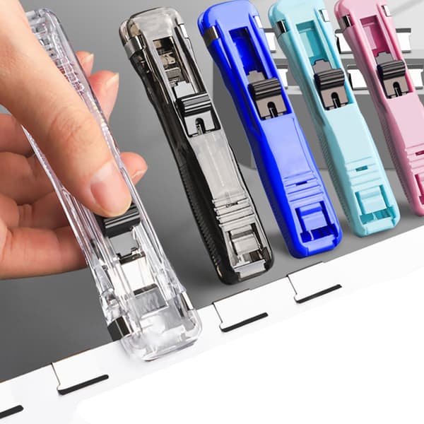 Light Blue Handheld Paper Clip Dispenser, Versatile Durable Organizer for Documents & Notes, Time-Saving Office Tool