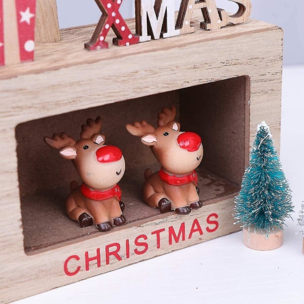 Julhjortsdekorationer: Älgprydnader i harts, kreativ skrivbordsdekoration för jul (brun) (5 st)