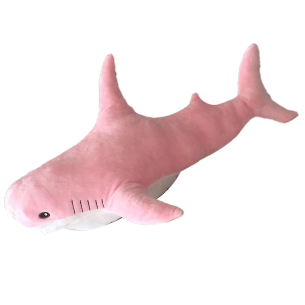 Tecknad Shark Plyschleksak 45 cm Havsvattendjur Hajdocka Barn Plyschleksak Födelsedagspresent（Rosa）