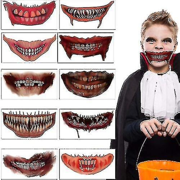 10st Temporary S Mouth Sticker För