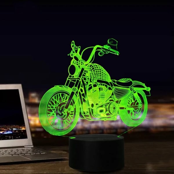 USB LED 3D Light LED Motorcykel Model 3D Sensor Natlys Ambience Light Soveværelsesdekoration