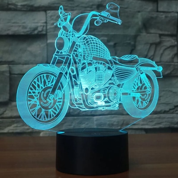 USB LED 3D Light LED Motorcykel Model 3D Sensor Natlys Ambience Light Soveværelsesdekoration