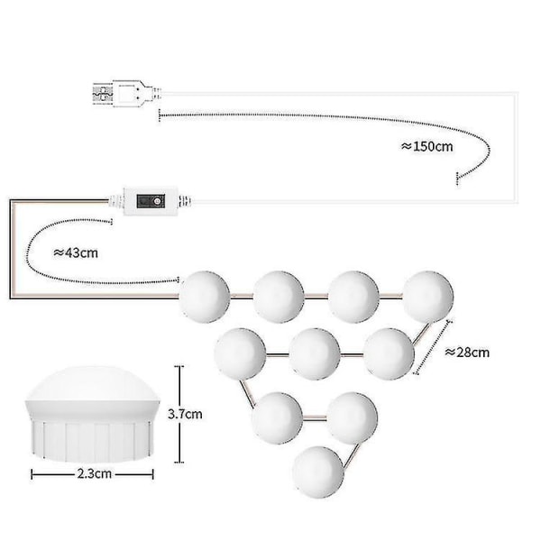 14 LEDs Bath USB - Dimght