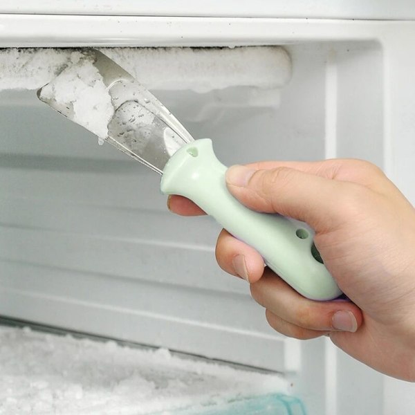 Praktiska bärbara avfrostningsverktyg av rostfritt stål Kylskåp Avfrostningssked Frys Isskrapa Köksrengöringsutrustning (grön)