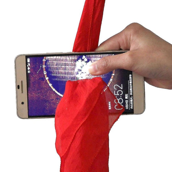 Silk Handduk Cross Through Cellphone Stage Performance Magic Prop Tool Joke Toy