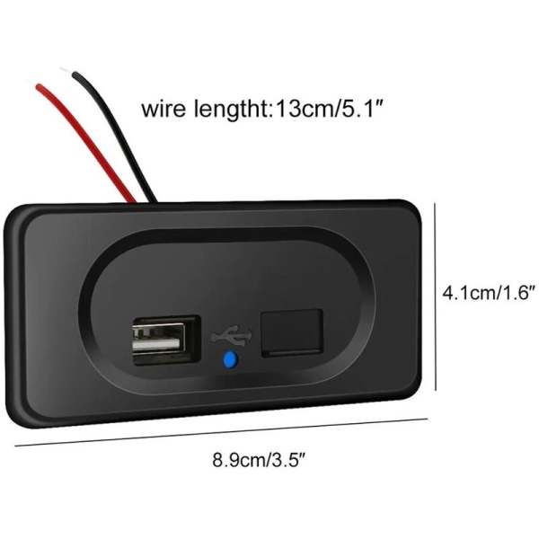 Ny 12V Dual USB Billaddare??t Uttag Adapter Fäste Panel Husvagn Husbil