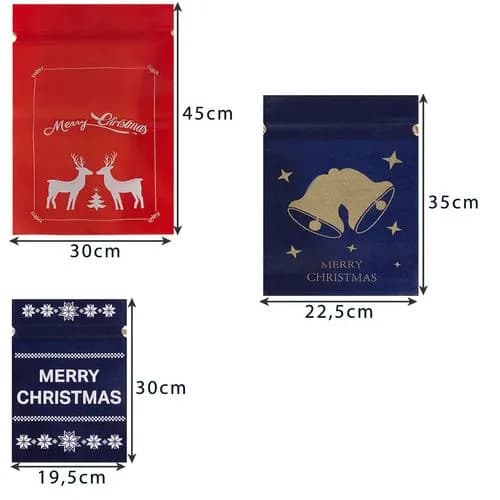 Julklappspåsar 8-pack – Återanvändbara Presentpåsar Jul
