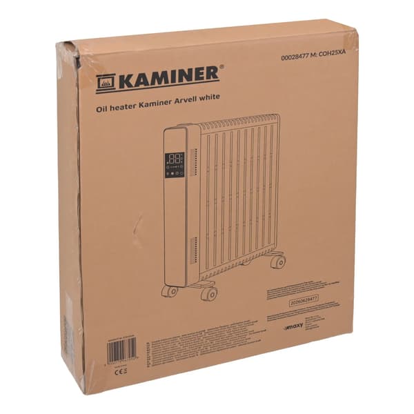 Arvell 2500W oljefyllt element med WiFi – vit