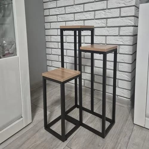 Blomställning 3 Nivåer – Metall & MDF i Loftstil