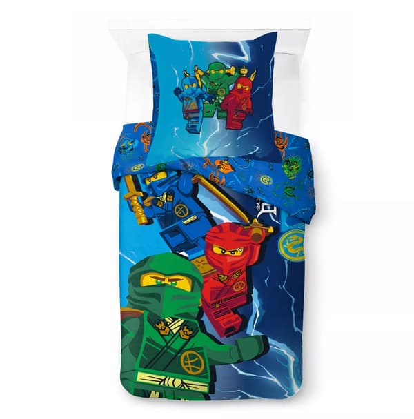 Ninjago Elemental Wonders bäddset för barn 100 × 135 cm – 100 % bomull