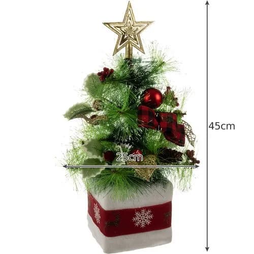 Färdigdekorerad Julgran 45 cm – Konstgjord Mini Julgran