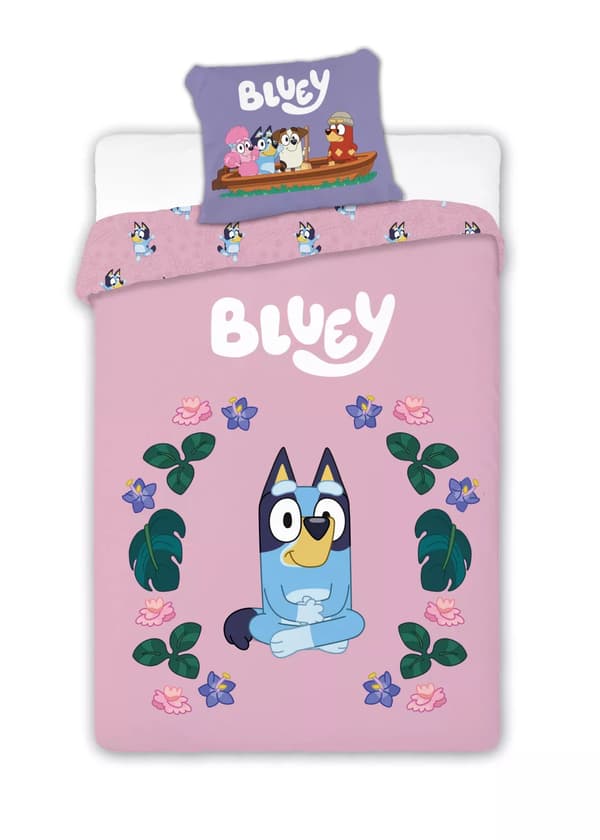 Bäddset Barn - Bluey Blossom  100x135 cm – 100 % Bomull
