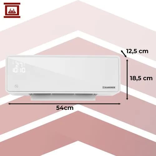 Fläktkonvektor - Vägghängt Element - 2000W - Vit Vit