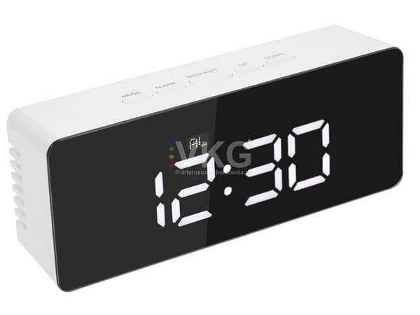 Väckarklocka LED-väckarklocka LED-timer LED-spegel alarm datum 4-i-1