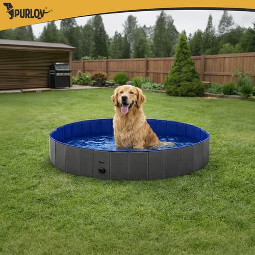 Hundpool 160 cm – Vikbar Pool för Hundar 600L