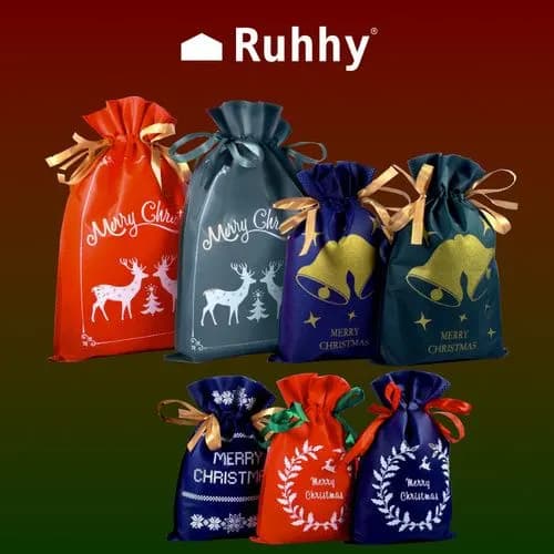 Julklappspåsar 8-pack – Återanvändbara Presentpåsar Jul
