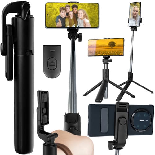 Selfiepinne/stativ + fjärrkontroll