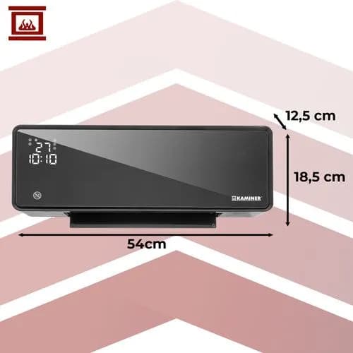 Fläktkonvektor - Vägghängt Element - 2000W - Black Svart