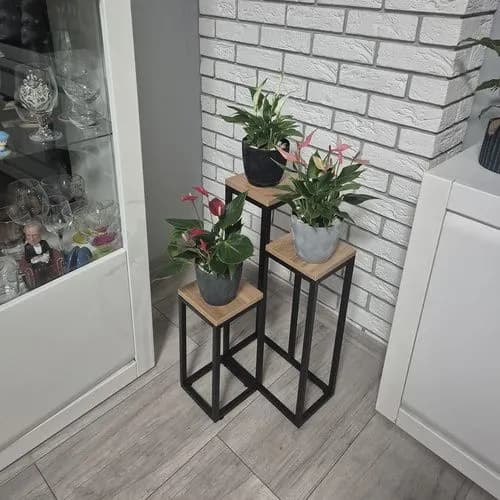 Blomställning 3 Nivåer – Metall & MDF i Loftstil