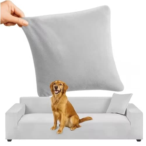 Hörnsofföverdrag Ljusgrå Velour – Elastiskt & Hållbart (190-230 cm)