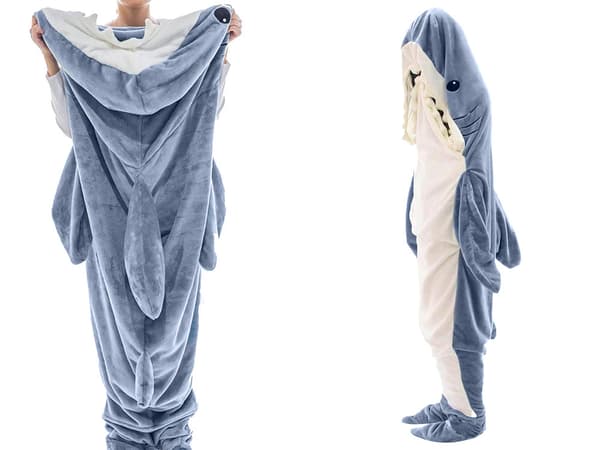 Hajfilt pyjamas nattkläder kostym varm vinterhuvtröja tjock M MEDIUM
