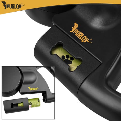 Dubbel flexikoppel 2 × 3 m för 2 hundar – Purlov med LED