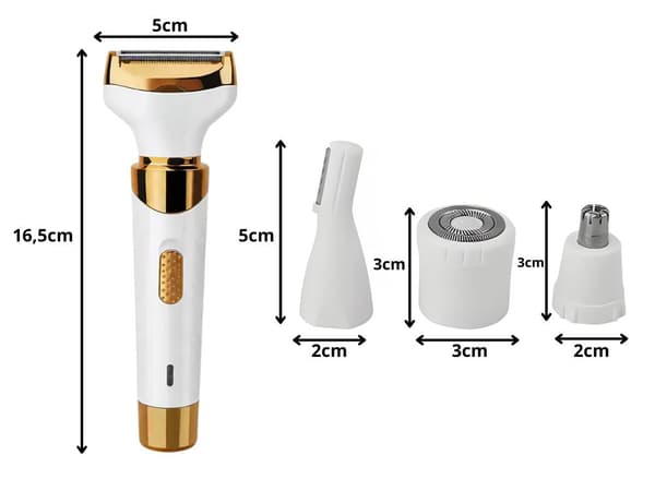 4-i-1 epilator dam – trimmer kropp, ansikte & bikini USB