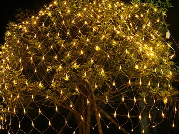 LED-ljusslinga i nät 100 LED – 2 × 1 m, varmvit, IP44