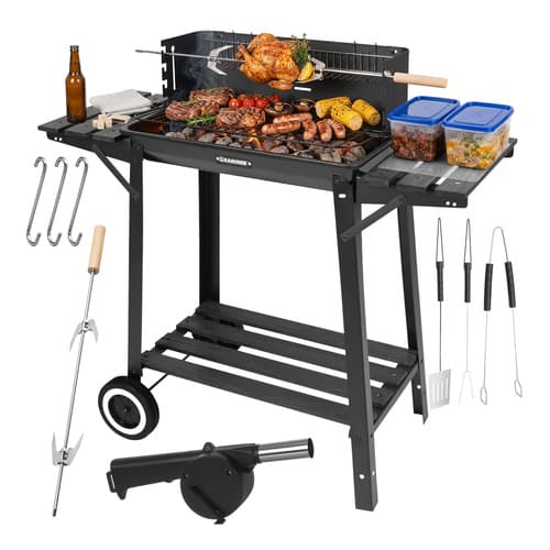 Kolgrill med lock & rotisserie
