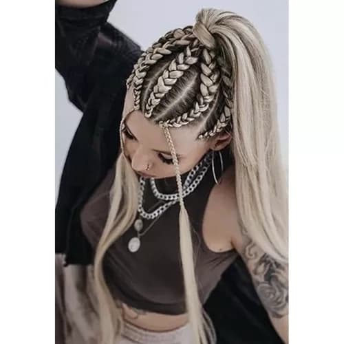 Syntetiska flätor blonda