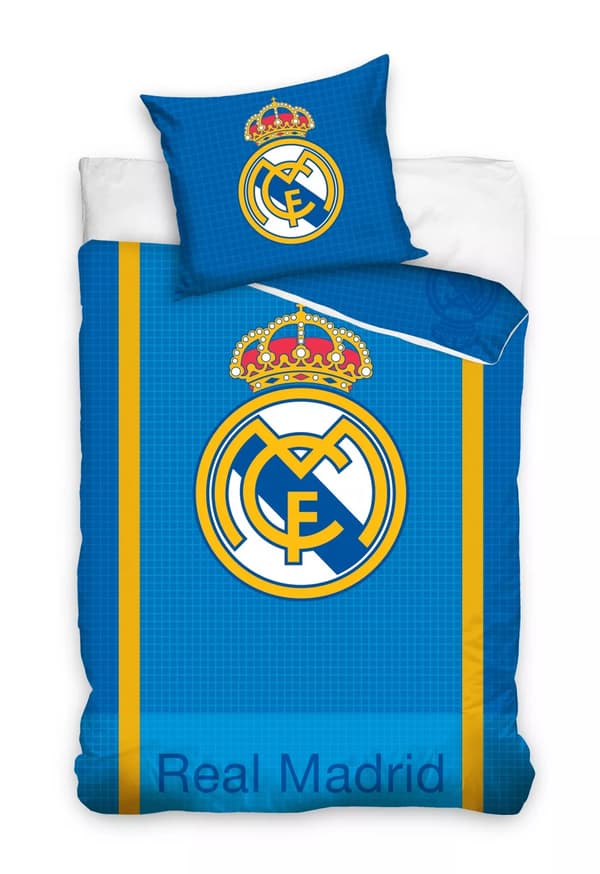 Real Madrid Blue Passion bäddset 140×200 cm, 70×90 cm – 100% bomull