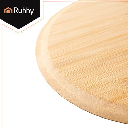 Pizzasten 38 × 36 cm med bambuspade – Ruhhy cordierit