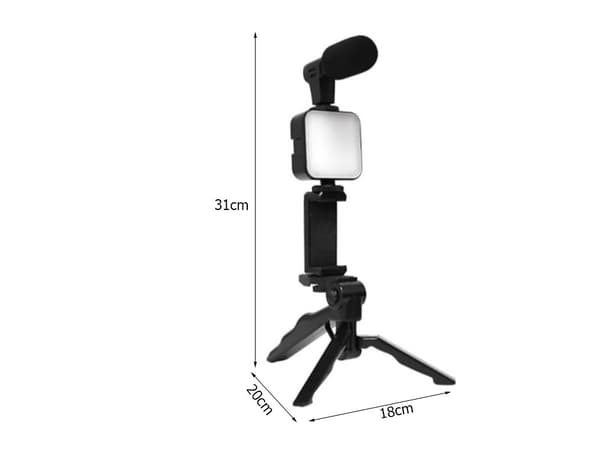 Smartphone Vlogging Kit med Stativ & Mikrofon