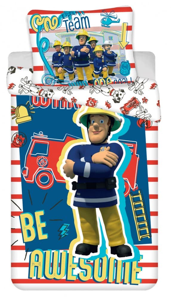 Fireman Sam Awesome Wake Up bäddset 140×200 cm, 70×90 cm